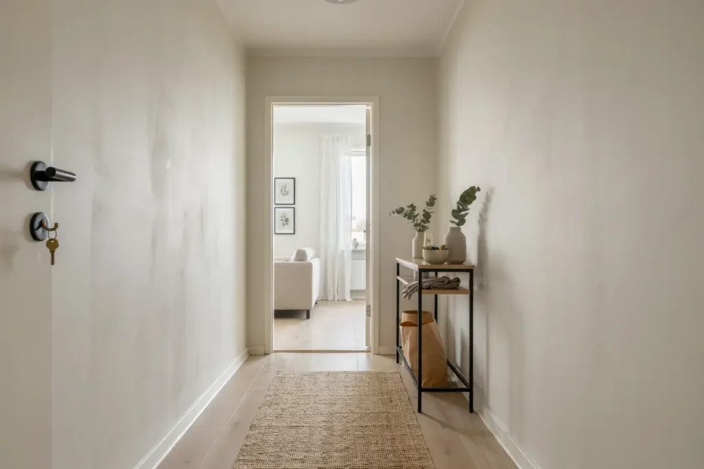 renovering av hall och vardagsrum med nya ytskikt i sundbyberg